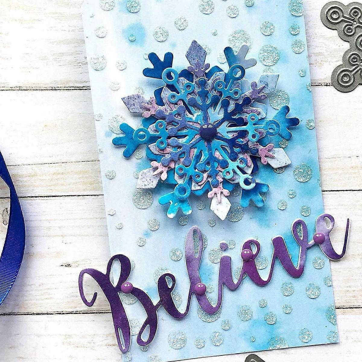 1PC Merry Whishes Believe Metal Cutting Dies Die-cut Crafts Stencil Tool for DlY Handmade Scrapbook Cards