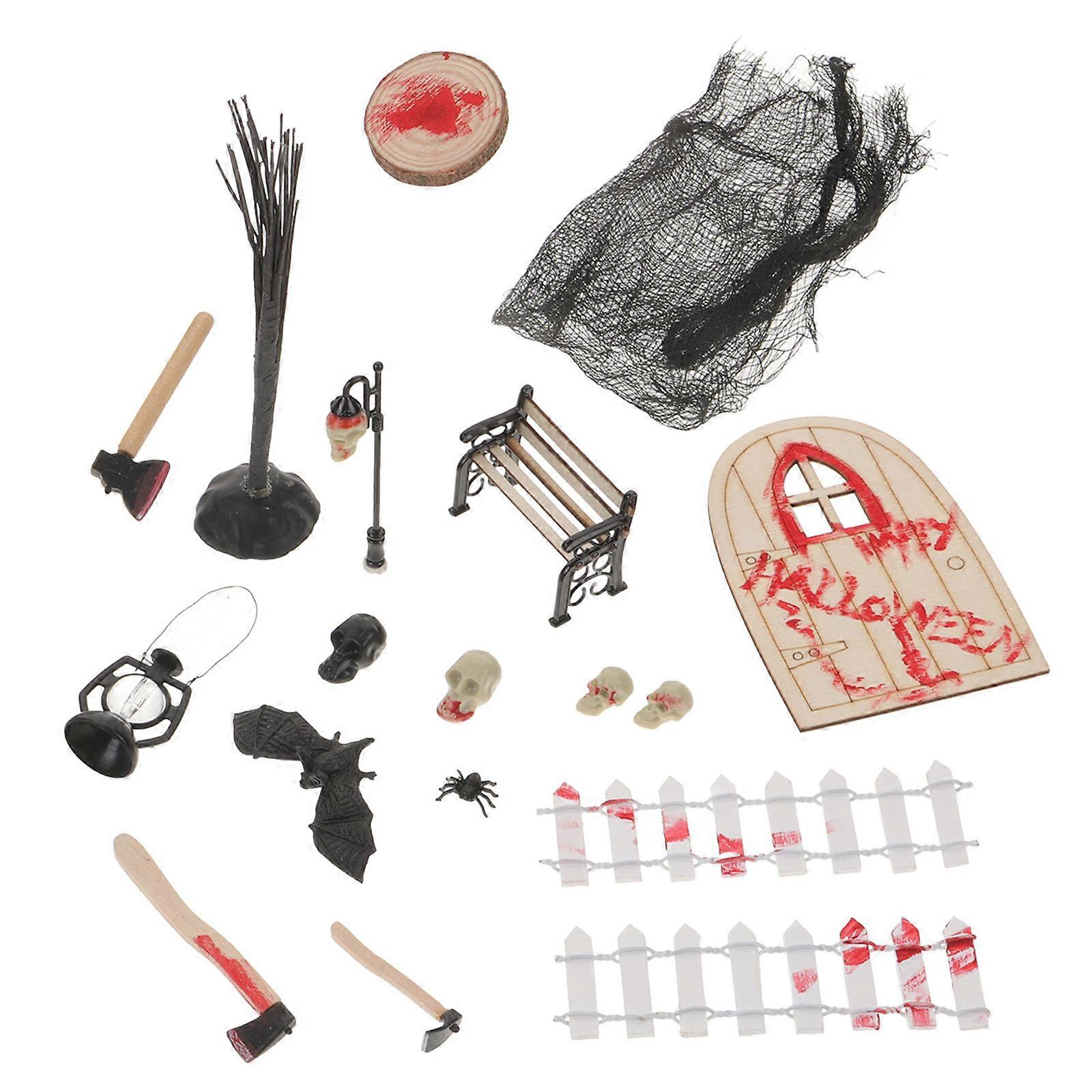 Halloween Miniature Figurines Plastic Decorations for Party 5Sets