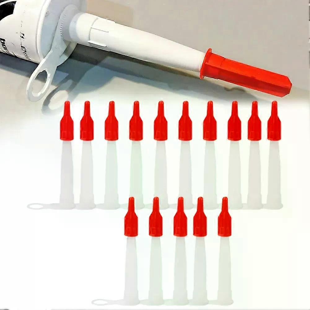 15pcs Silicone Tube Nozzle Cap Replacement Tips Caulk With Red Nozzle Cartridge Spare Caulking Nozzles With Caulk Nozzle Cap