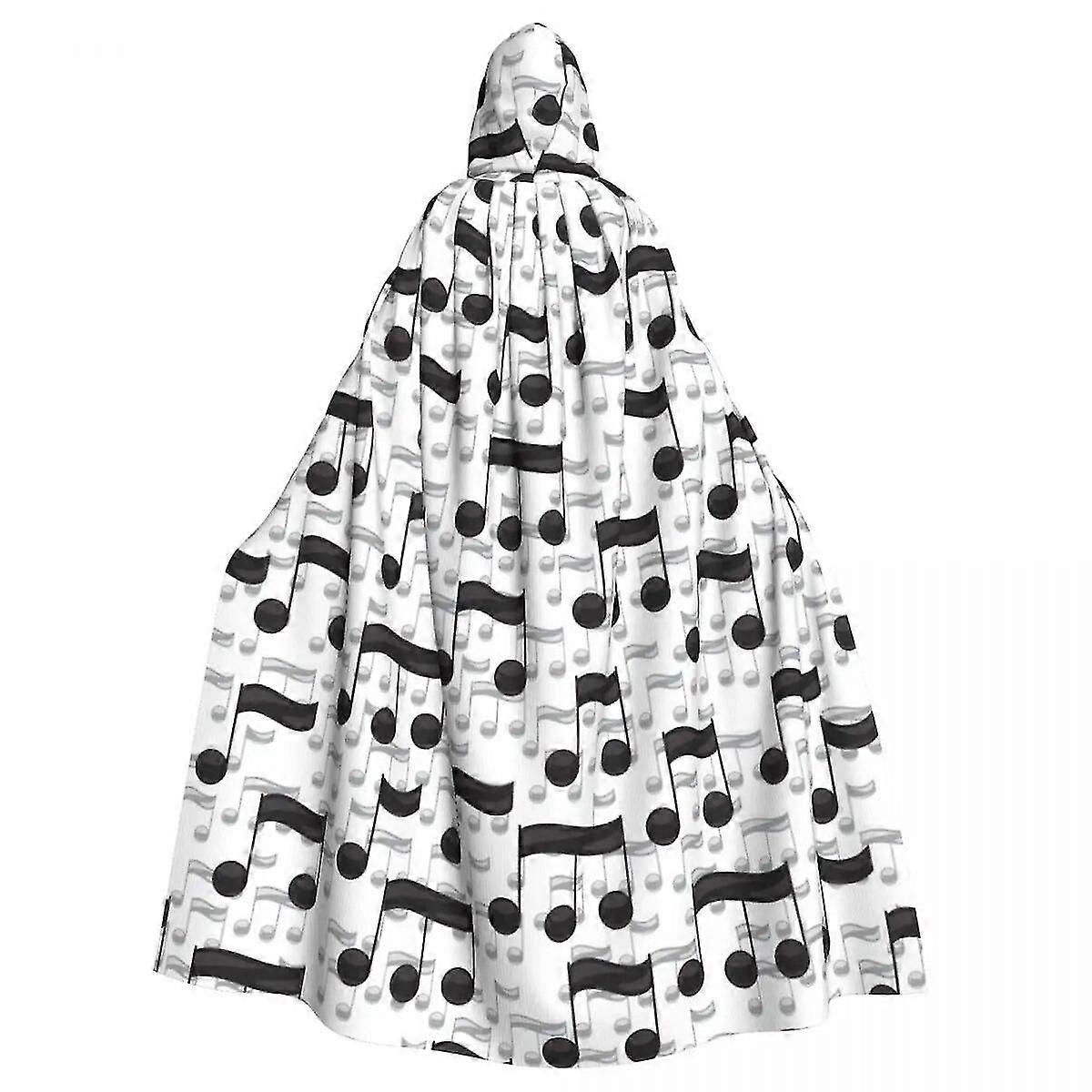 תווים מוזיקליים רקע לבן גלימה למבוגרים כף ברדס תחפושת מימי הביניים שדון ערפד מסיבת קרנבל פורים