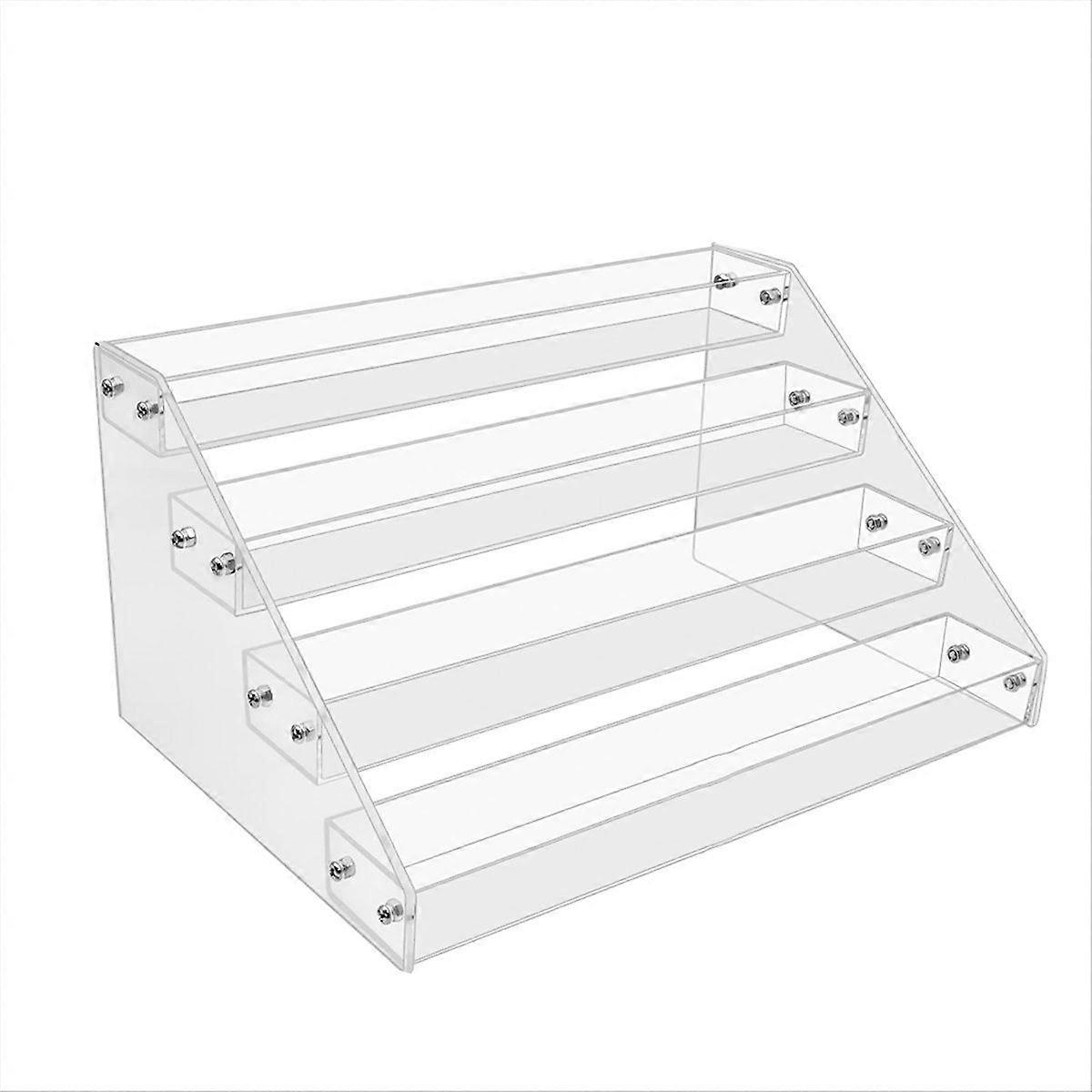 4Tier Clear Acrylic CD Holder Cascading CD Storage Rack,Display Rack