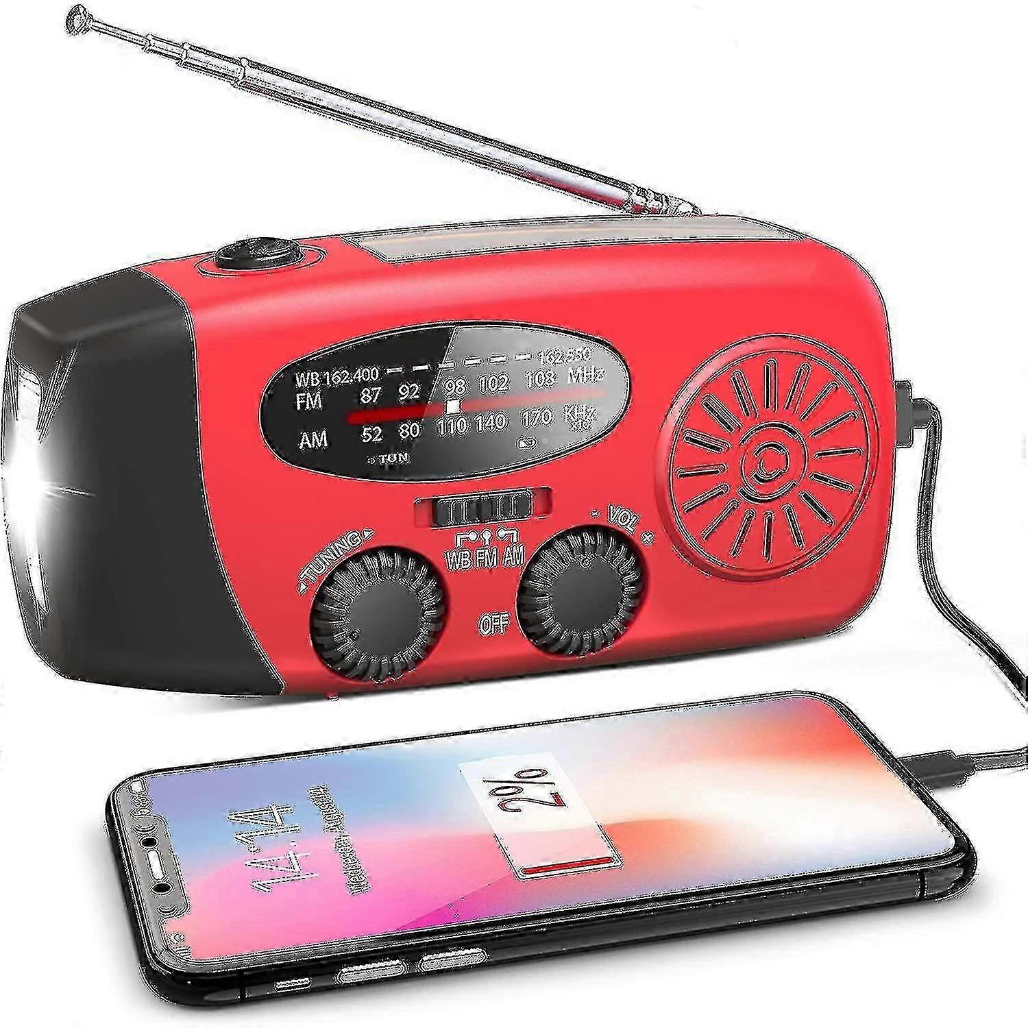 Solcellsdriven nödradio med FM-ljus