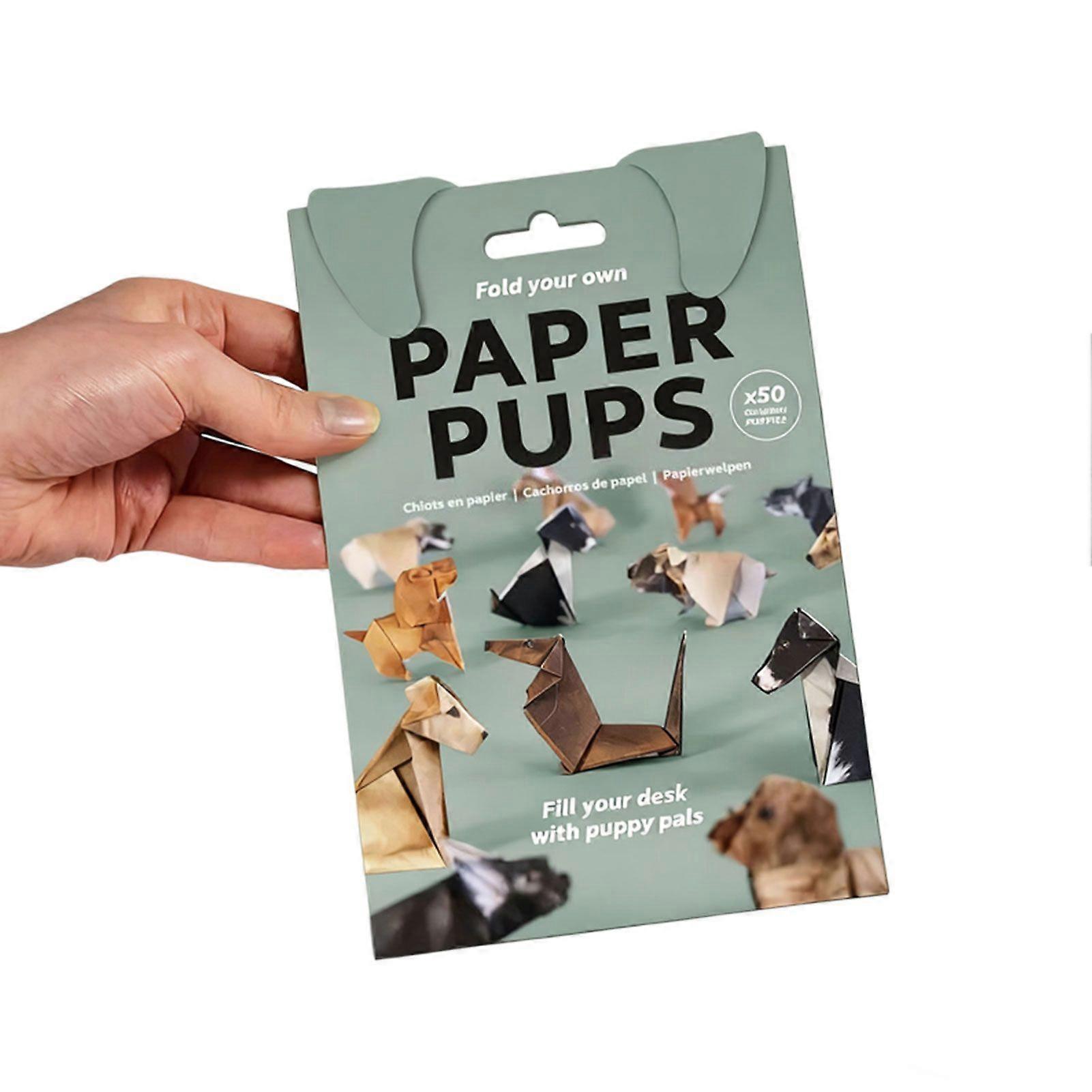 Tee-se-itse-paperikissa-origamisetti lapsille, 50-osainen taittuva askartelusarja, hauska ja helppo aktiviteetti aikuisille ja lapsille, luokkahuone ja lahja kissa-/koiraystäville