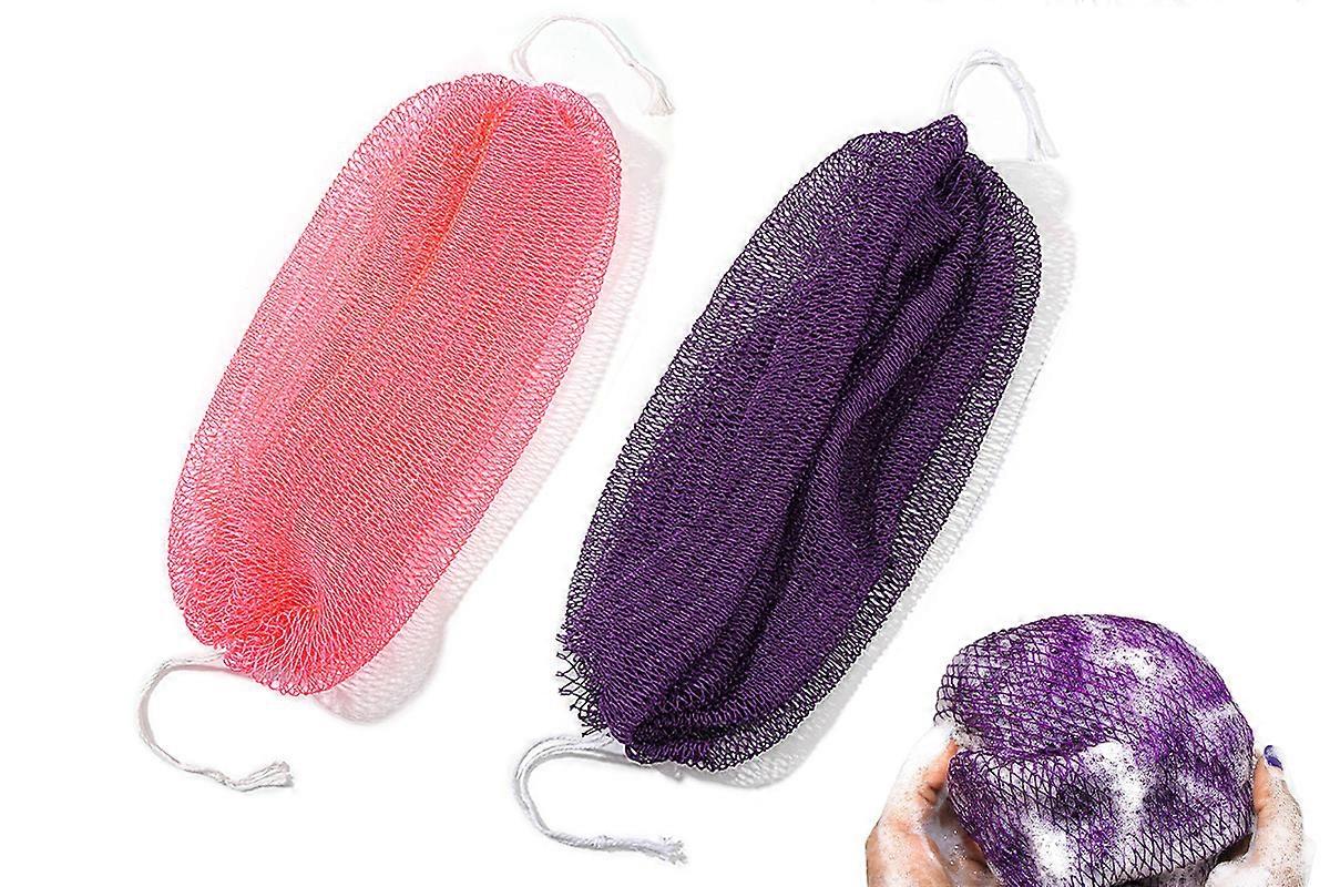 2PCS African Net Sponge Body Scrubber for Exfoliating and Bathing