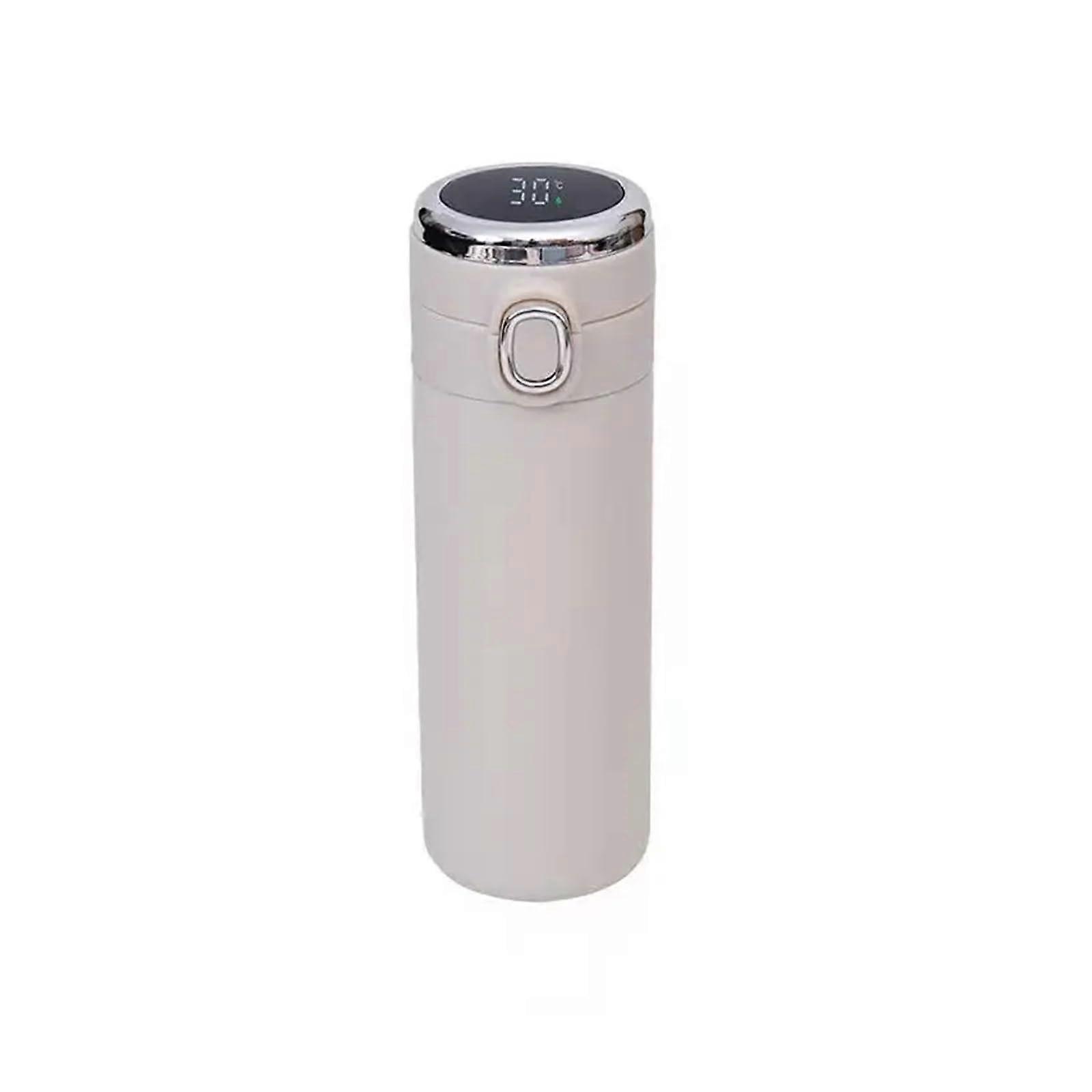 Double Layered Stainless Steel Vacuum Insulated Thermos 420 Ml Smart OffWhite Temperature Display