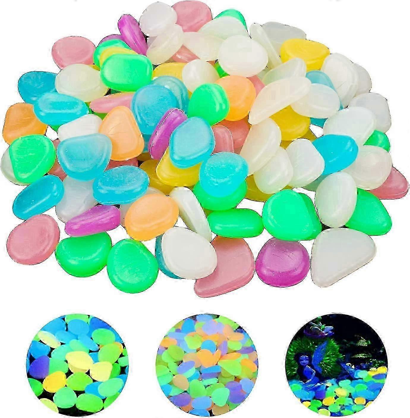 100 Pcs Glowing Pebbles Stones 0403