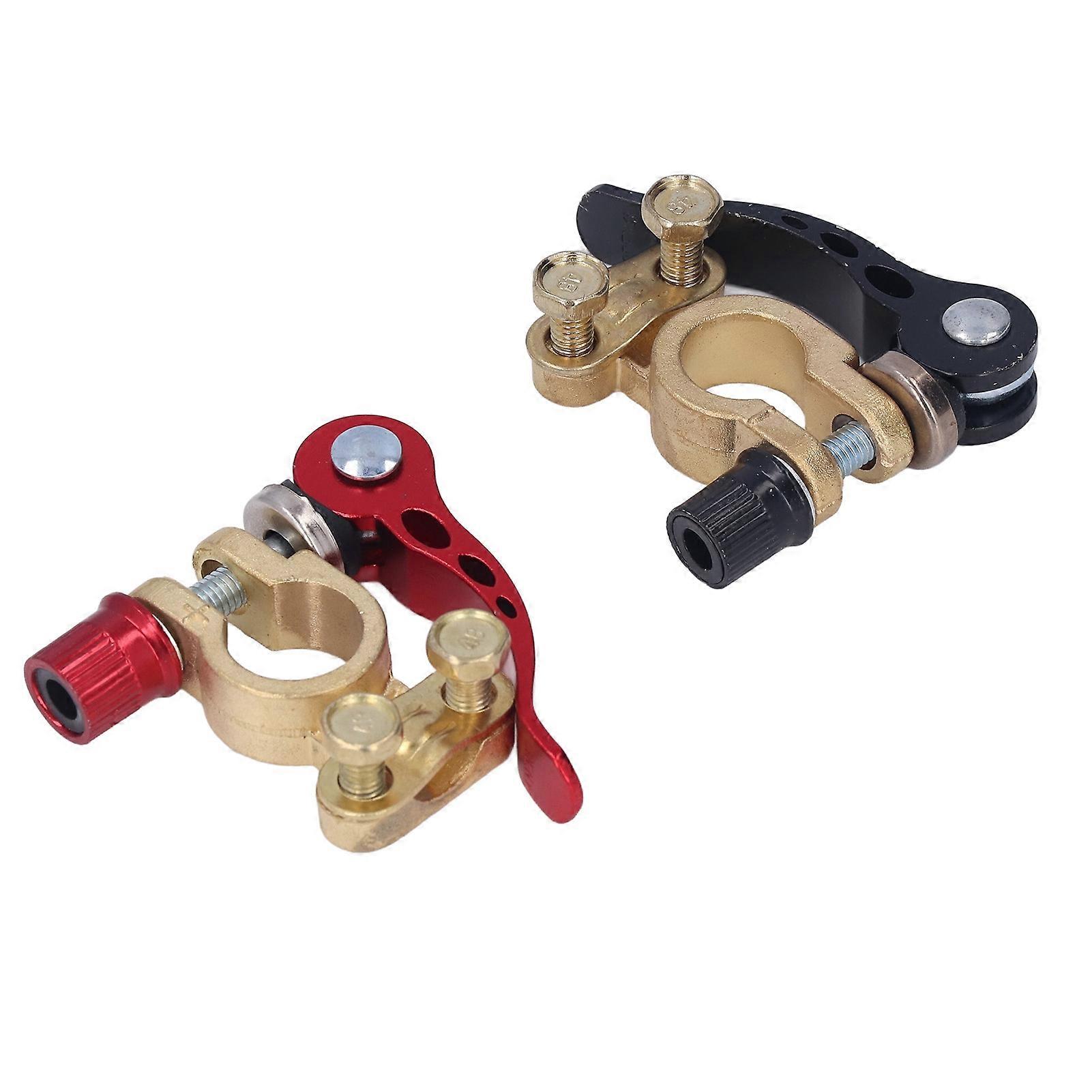 2PCS Car Battery Terminal Connector Quick Disconnect and Release Positive Negative Clamps