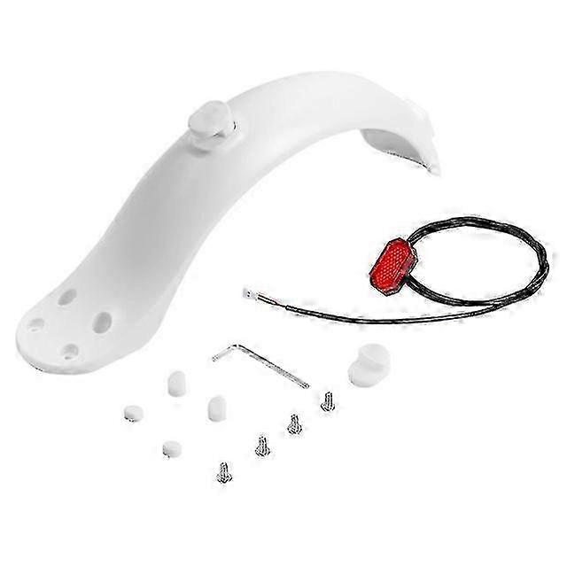 Tail Light & Rubber Cap Set for E-Scooter Fenders - 4 Screws, 4 Holes Rear Mudguard Bracket