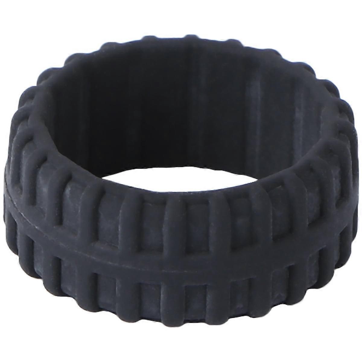 Athitqq Wedding Silicone Ring Breathable Rubber Band (Black)