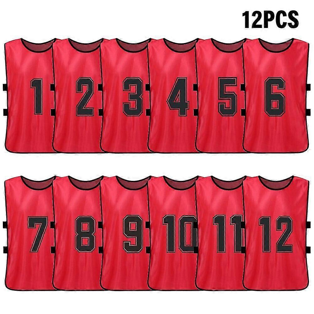 赤い12個の成人サッカートレーニング番号ベスト拡張アクティビティベストB