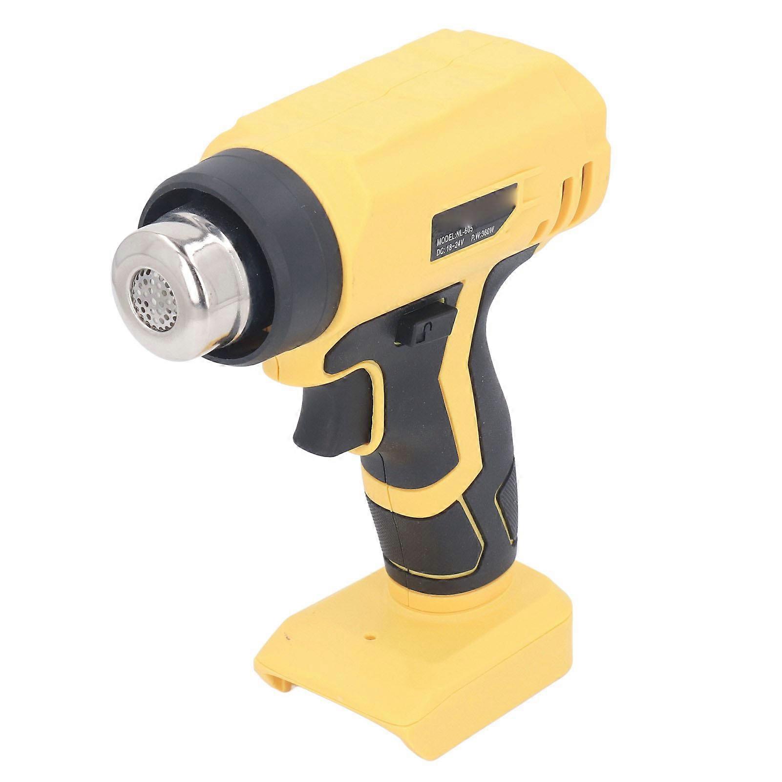 Heat Gun 360W Cordless Hot Air Gun 400℃ Quick Heating Tool with 4pcs Nozzle for 18V DCB204