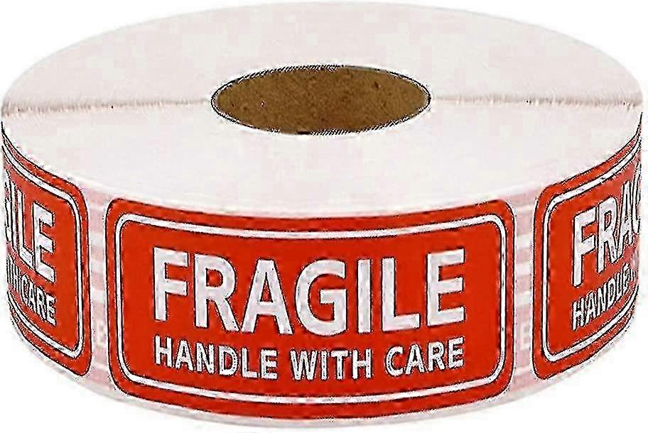 1 Roll / 150 Labels, With Red Fragile Warning Label Sticker, With Care(25mm X 75mm)