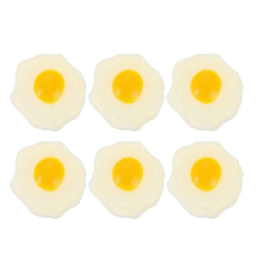 6Pcs  Simulation Fried Eggs Vent Toys Artificial Fried Egg Toys Decompression Toys9X9CMAs Shown SZRH