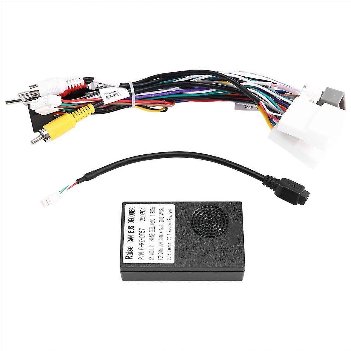 Raise Canbus Box Decoder for / J10/J11/Juke/NP300 Android 16 PIN Wiring Harness Plug Power Cable