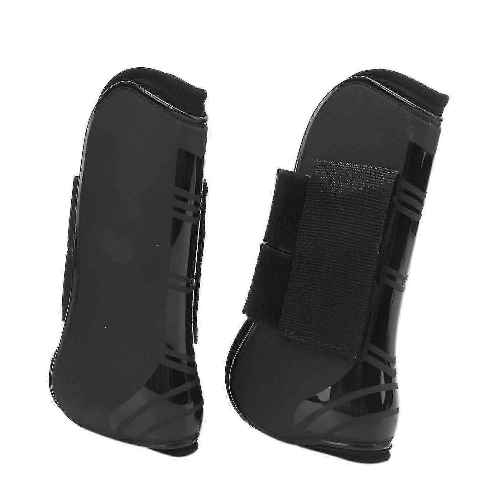 4pcs Horse Tendon Boots Protective Lightweight and Adjustable Boots for Horse JumpingBlack Set of 2 Front Leg Boots (L) A-B