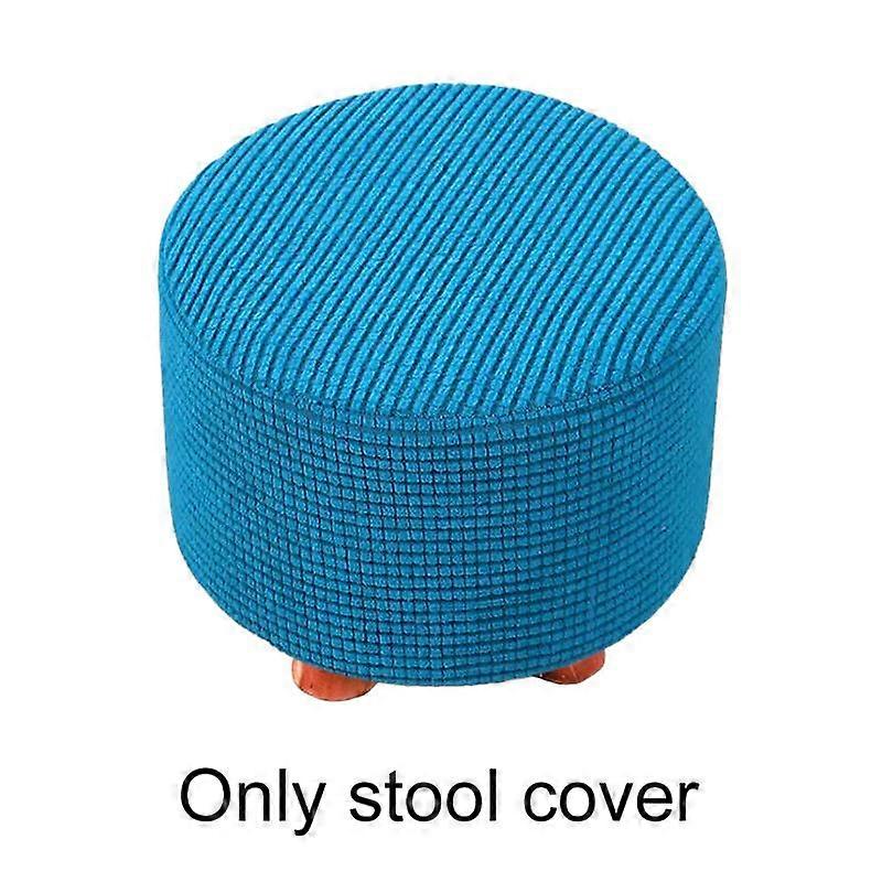 1Pc Round Seat Cover Elastic Protector Soft Pouffe Stool Removable Flannel Stool Cover Footstool