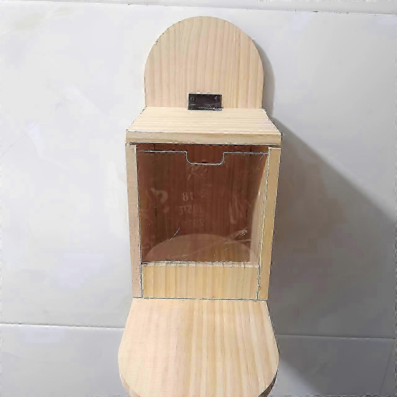 Durable Wooden Squirrel Feeder With Easy-Open Lid - Outdoor Hanging Picnic Table Design For Garden, Rainproof & Easy To Clean