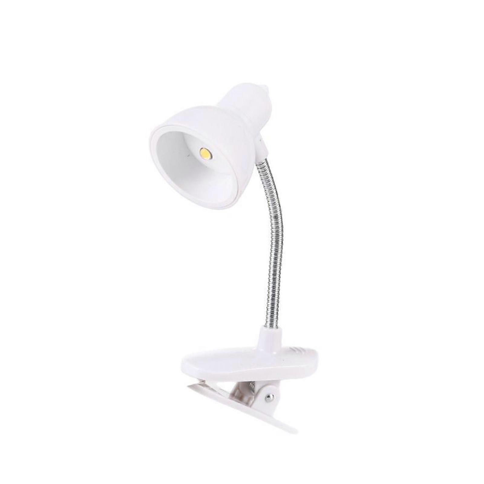 Rotatable Tiny Table Lamp with 360 Degree Rotating Neck Portable Clamp On Desk Lamp Warm Light for Office Bedside Light  White