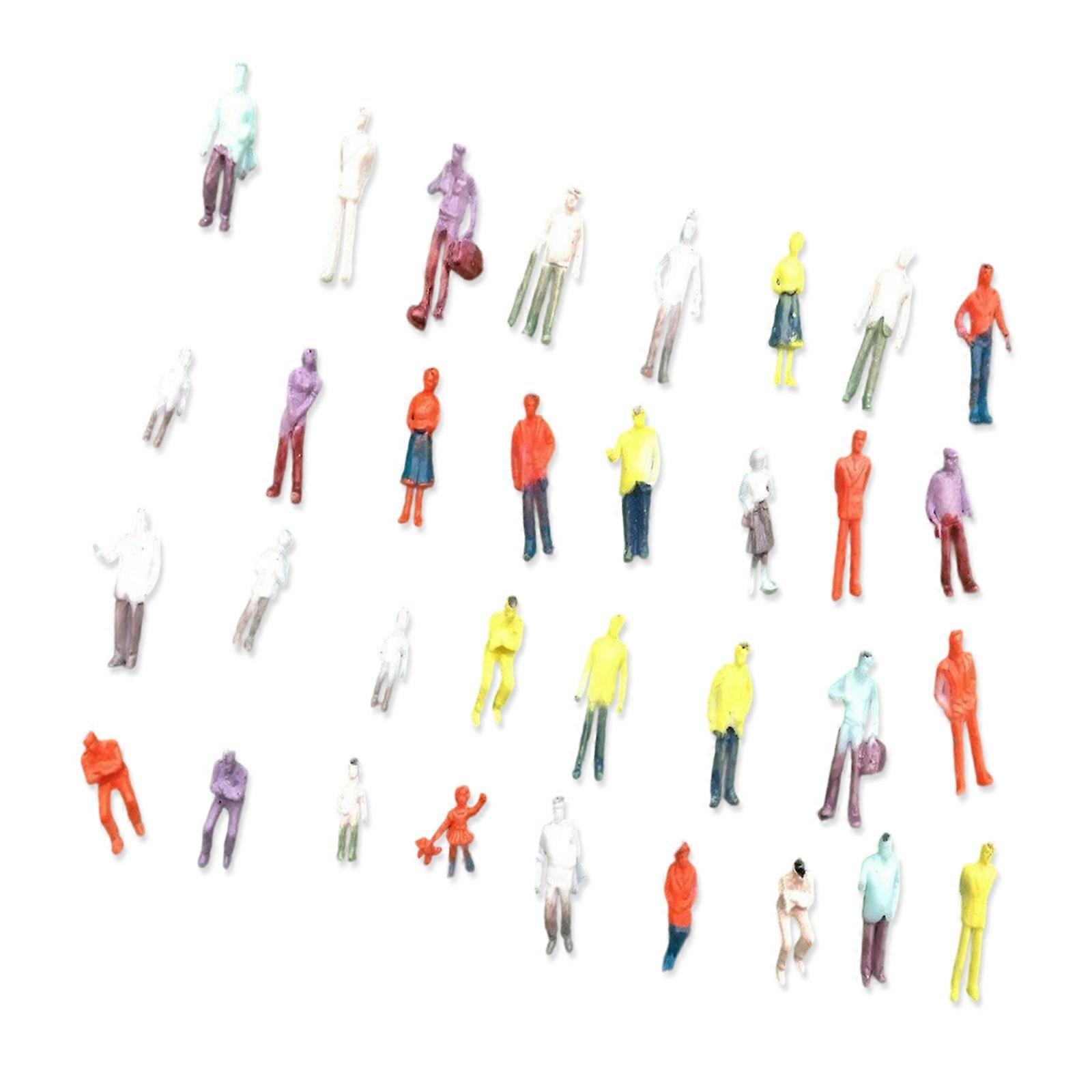 25Pcs Miniature Urbans Figures Assorted Poses For Architectural Displays with Fade Resistant Paint Model Bulting Kits Multicolor