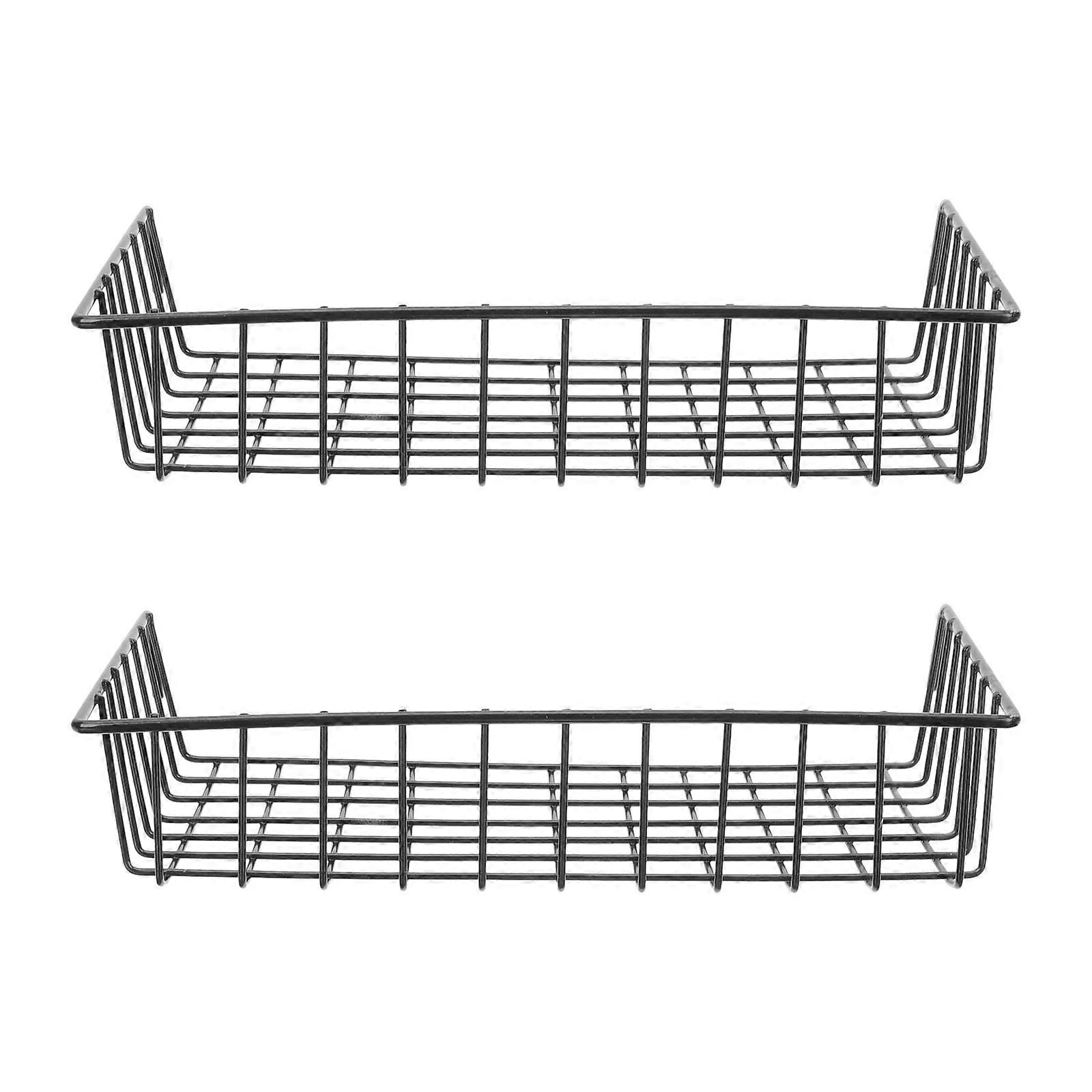 Metal Wall Shelf 2pcs Grid Basket Display Hanging Storage Rack