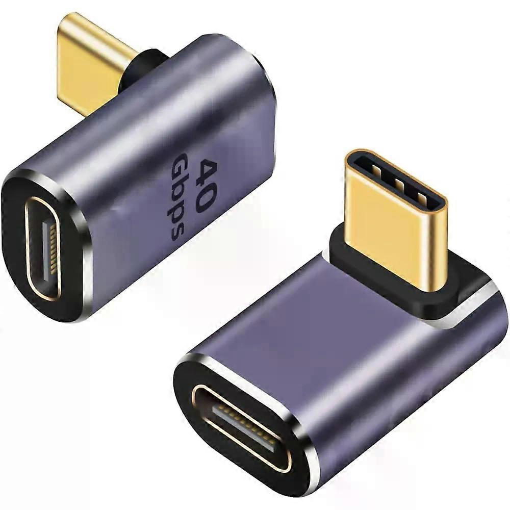 90 Degree USB C Male to Female Adapter 100W 8K 40Gbps Thunderbolt4/3 Compatible Type-C Extender for Macbook Pro Phone Tablet