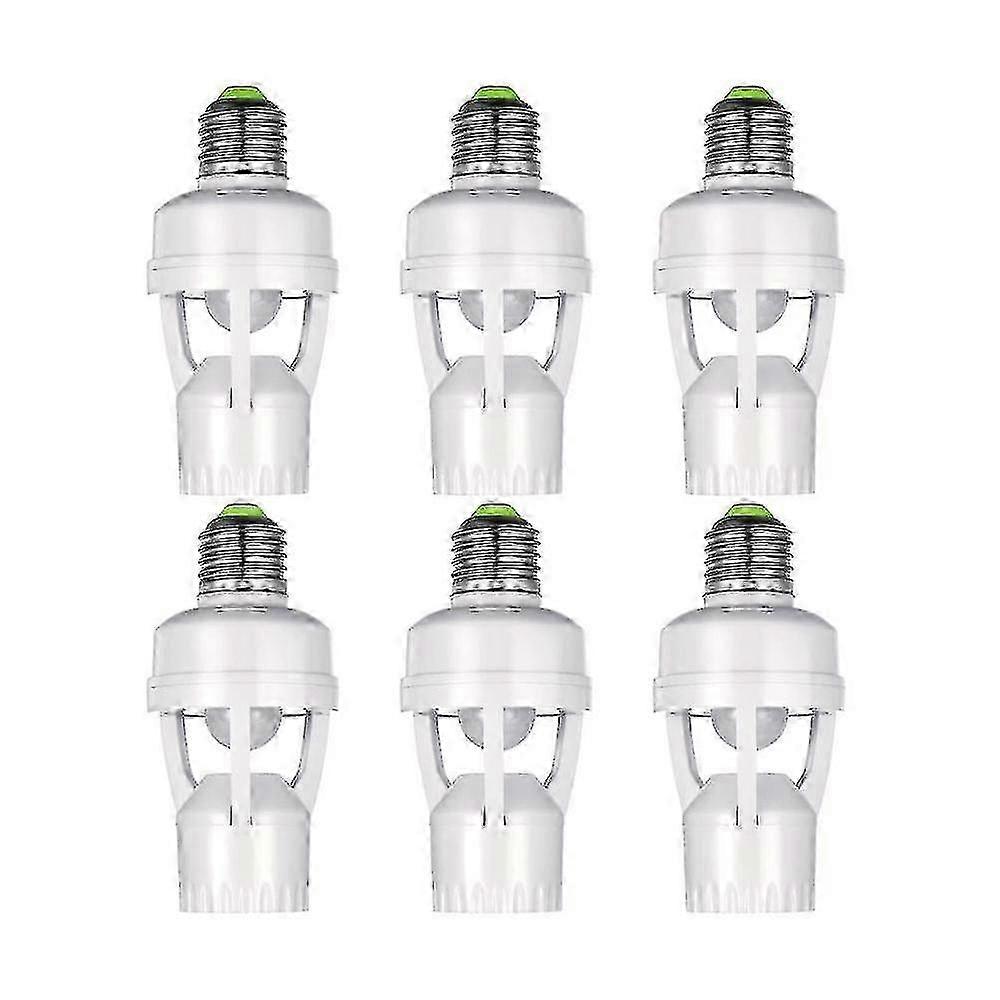 6 Pieces Motion Sensor Light Socket Smart Screw In Light Bulb Outlet Compatible With E27 Light Bulb