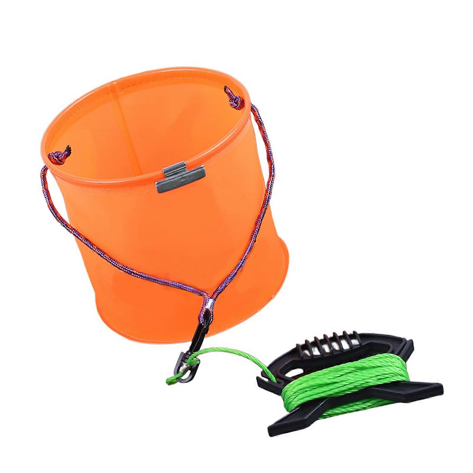Compacts Fishing Water Container Abrasion Resistant Multiple Use Angling Water Bucket for Outdoor Use  Orange