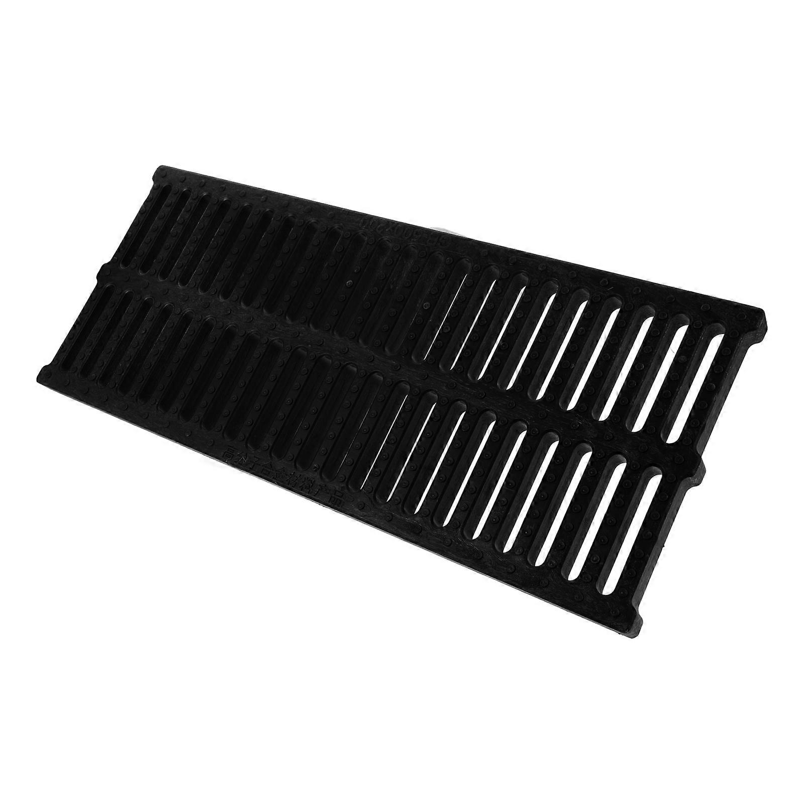 Efficient Drainage Rectangular Channel Grate For Indoor And Outdoor Use Black Plastic Drain Strainer 1Pack