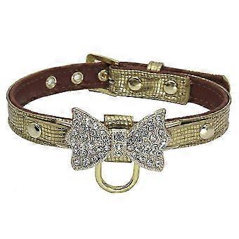 Funkelndes Design, Partygeschenke für Haustiere, Hundehalsband mit Strasssteinen, Kristalldiamanten, Haustierhalsband, Bling-Bling-Strasssteine, Legierungsloch fixiert für Teetassenhunde