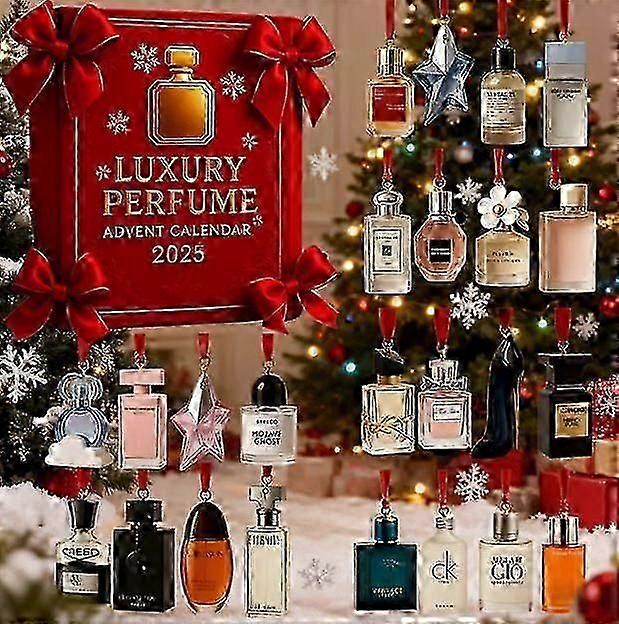 2025 Christmas Advent Calendar - 24 Days Countdown Calendar Perfume blind box Acrylic Ornaments,There are 24 pendant, not including perfumec