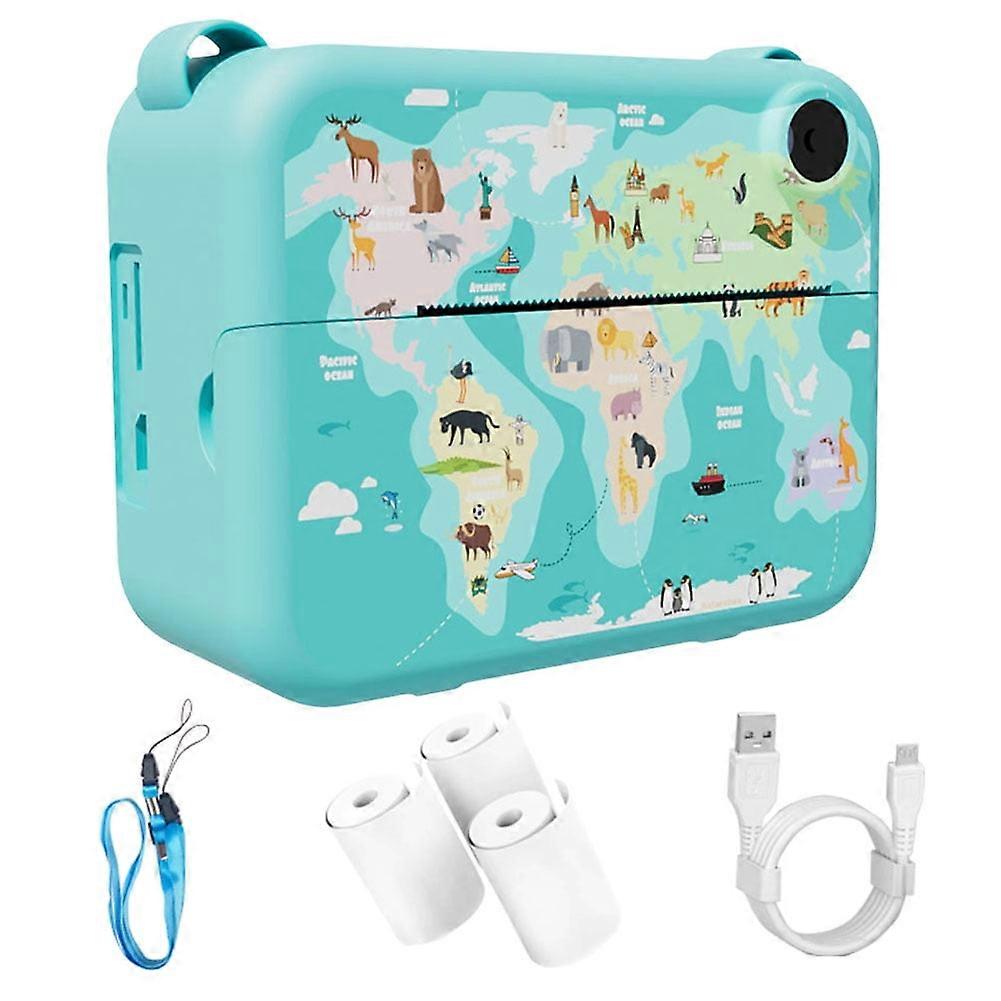 jixopn Mini Digital Camera with 2" Screen, Compatible with 3 Rolls Print Paper, Portable Instant Print Photo & Video Camera, Cute Birthday Gift for