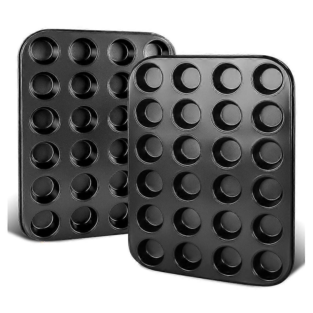 2 Pack Premium Nonstick Bakeware 24-Cup, Mini Muffin Pan, Dishwasher Oven Safe