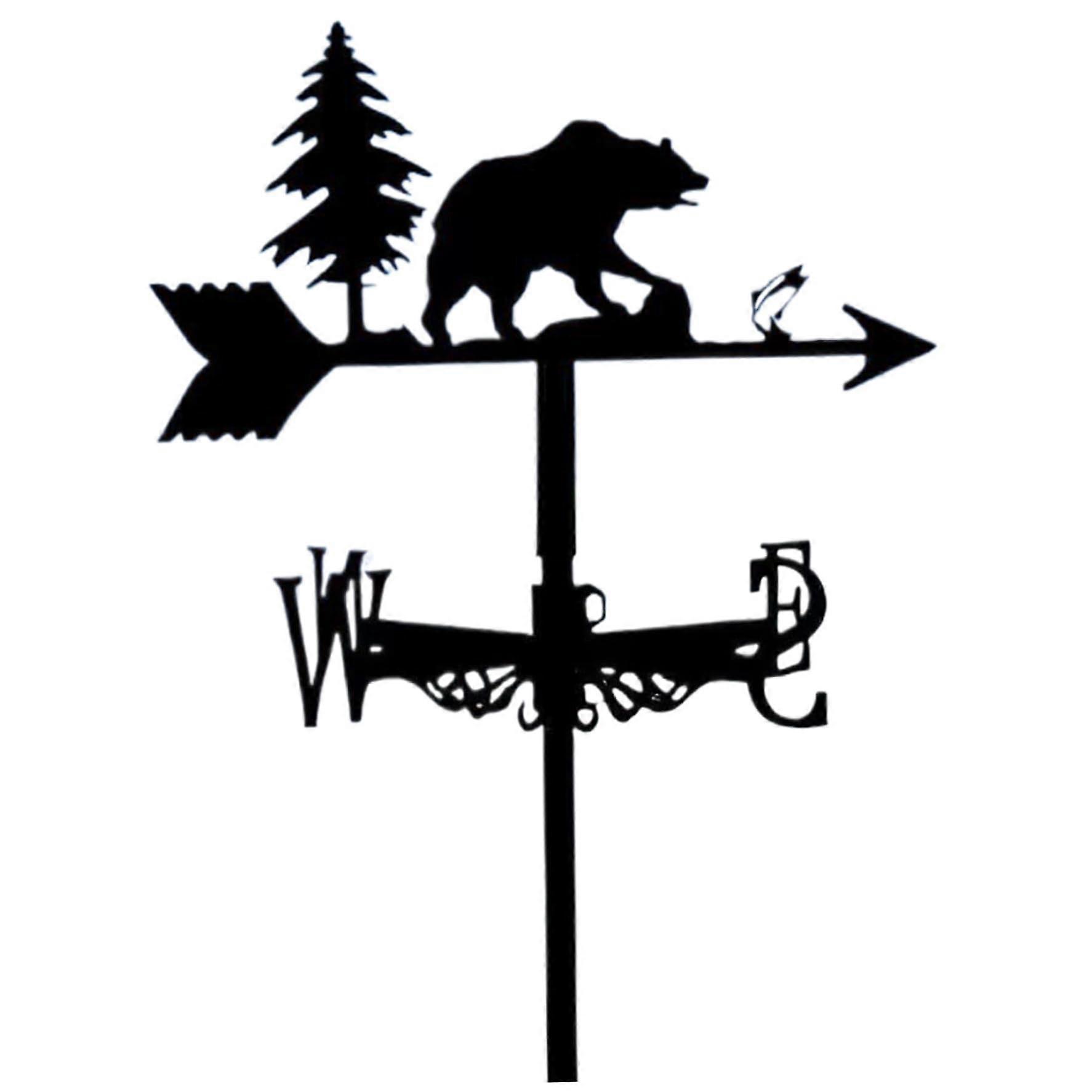 Shape Iron Weather Vane Roof Mount Wind Direction Indicator for Garden Yard Farm Ref: 9367