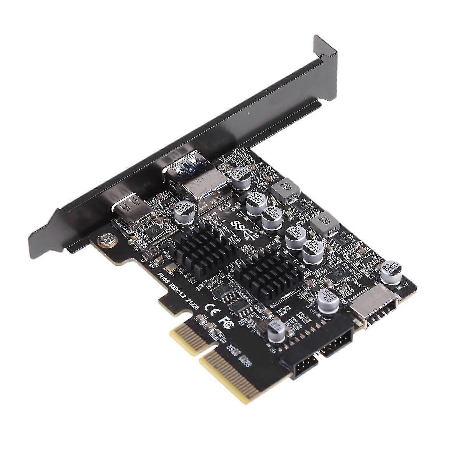 USB 3.2 Riser Card PCI-E to USB Adapter PCI-Express Slot 4X for Fast Transmmion