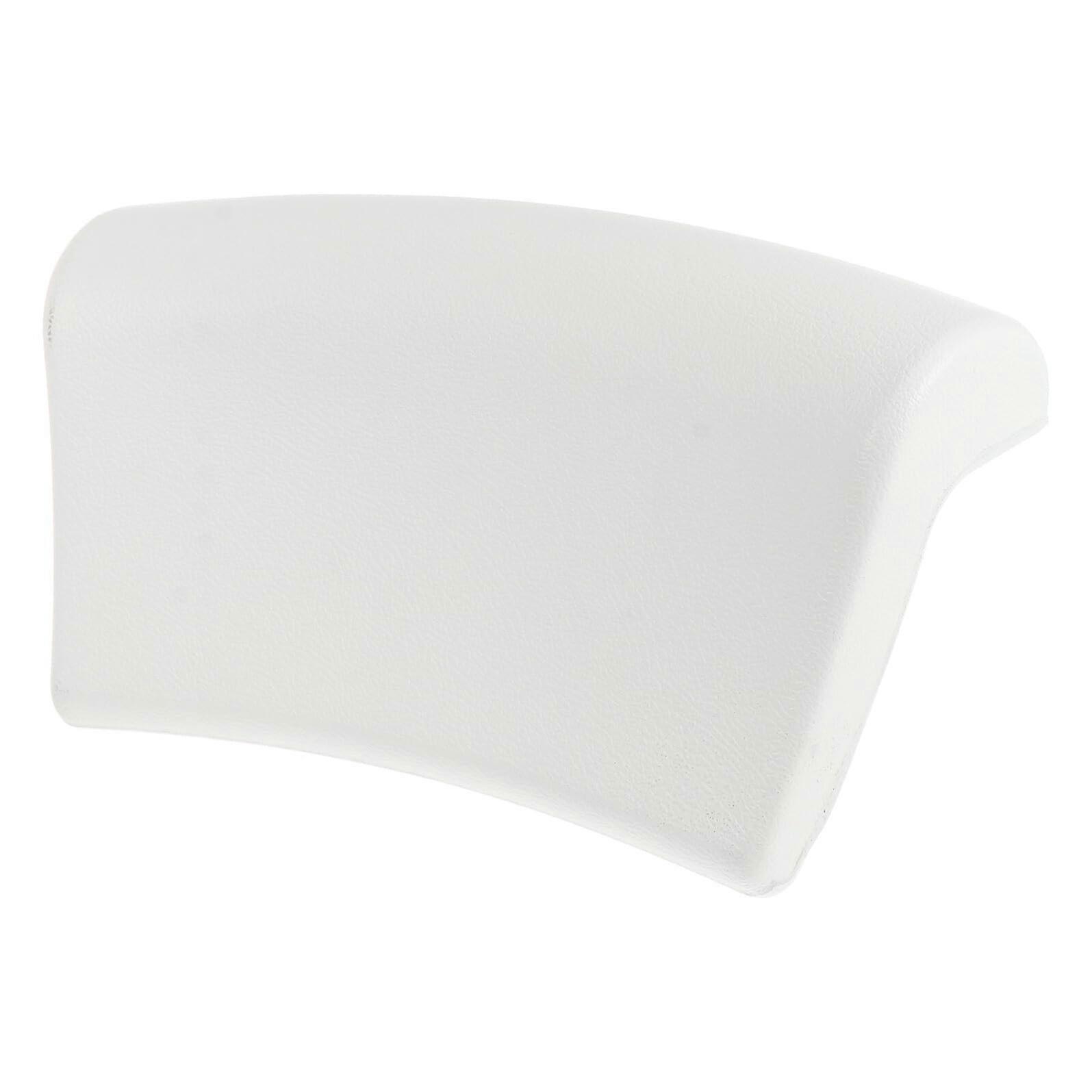 Bath Pillow with Suction Cups Soft PU Neck and Head Support for Adults Spa Tub and Home Use White