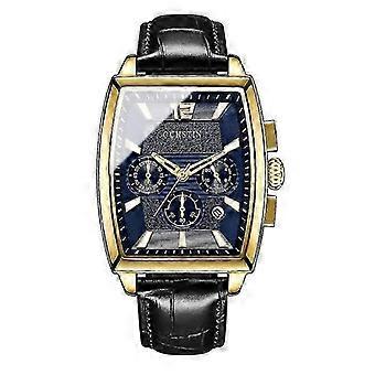 x OCHSTIN 6133A Multifunctioneel Quartz Waterdicht Lichtgevend Herenhorloge van Leer