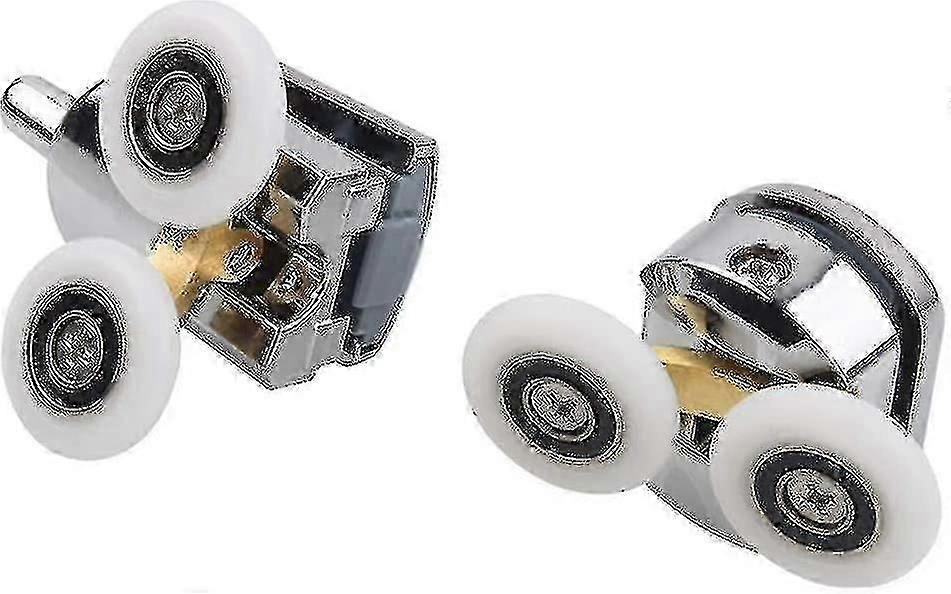 Shower Door Roller, 4 Double Rollers Shower Door Sliding Rollers Door Replacement Wheel For Shower E