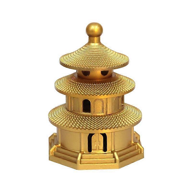Temple Incense Burner Solid Brass Temple of Heaven Design for Aromatherapy, Dual Size Options