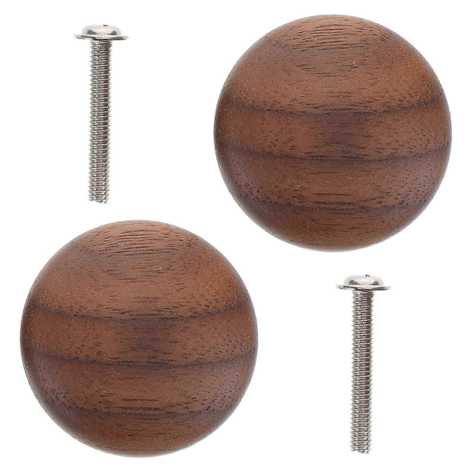 Durable Wood Drawer Handles for Furniture 2Pcs Round Mushroom Pull Knobs