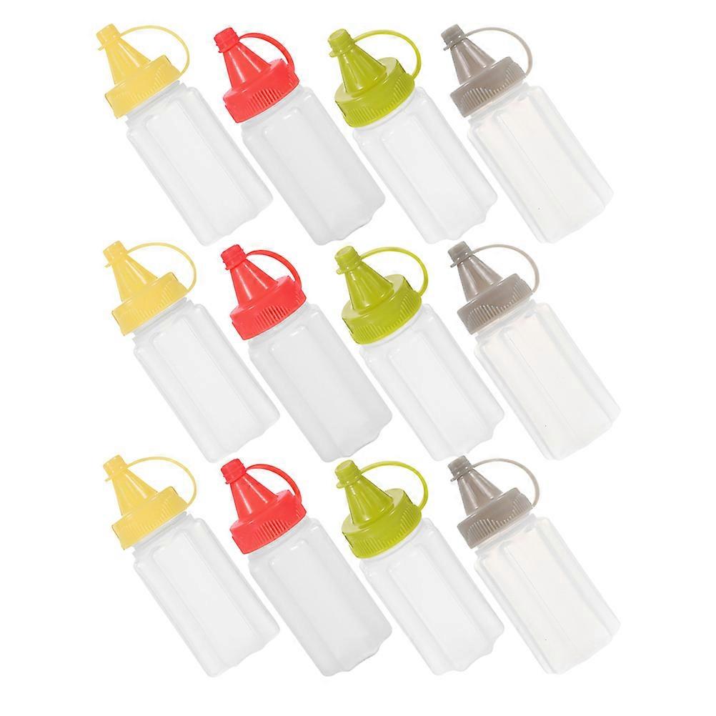 Plastic Mini Sauce Bottles for Condiment Storage 16Pcs Assorted Colors