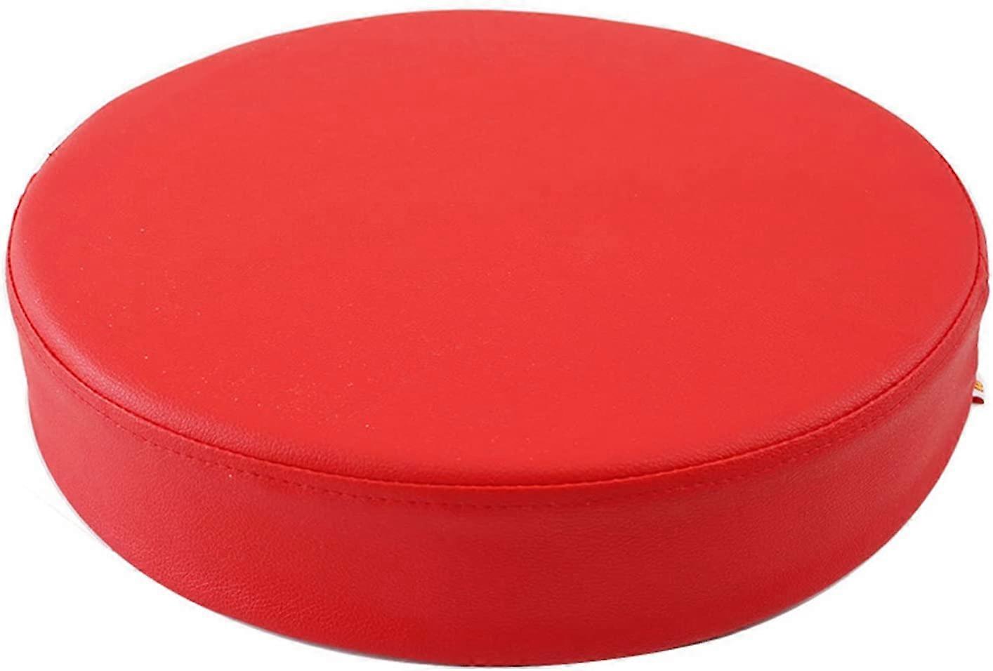 20 Inch Waterproof Round Chair Cushion with Thick Memory Foam Support for Indoor and Outdoor Bar Stools – Red