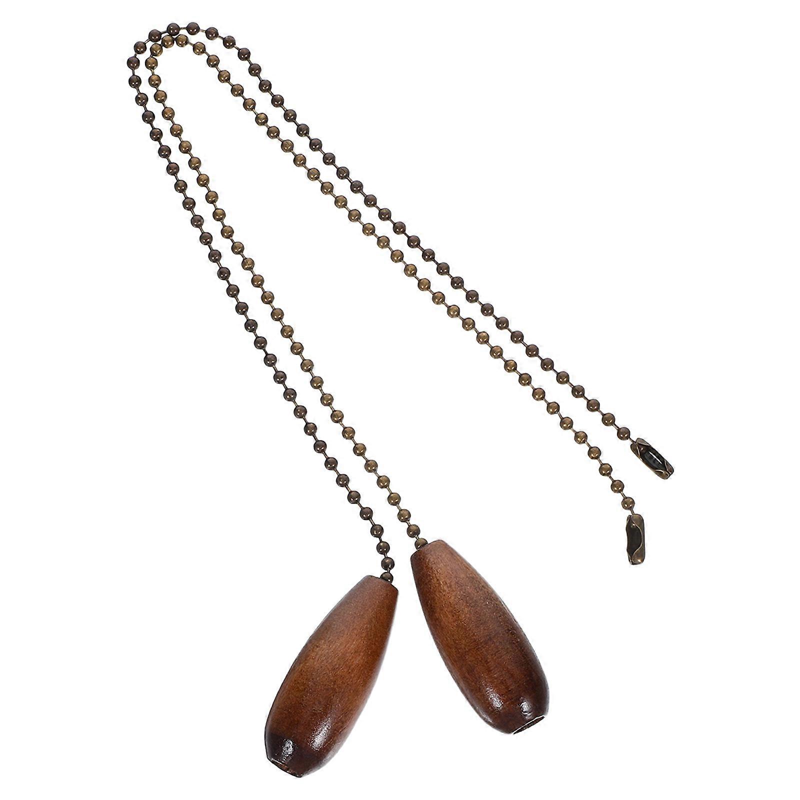 2Pcs Fan Pull Chain Extension for Ceiling Fan Operation Dark Brown