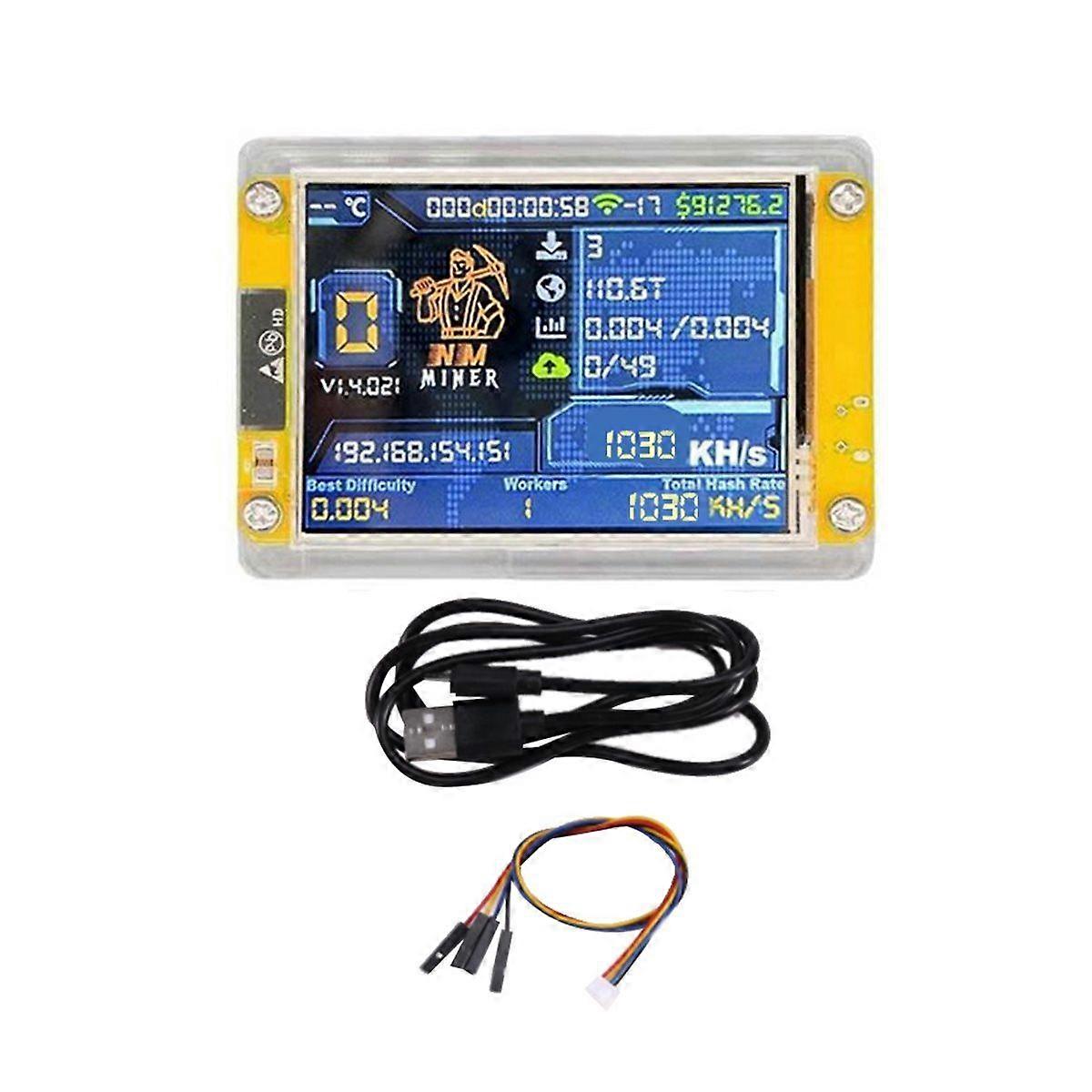 1030KH/S NMMiner NerdMiner Upgraded Harshrate 2.4 Inch Smart Display Bitcoin Crypto Solo Lottery Mi