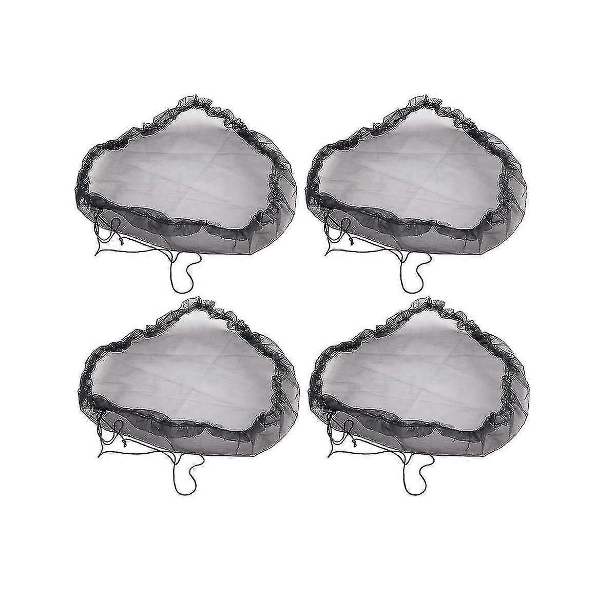 4 Pack Rain Barrel Net Covers - Leaf Resistant Rain Barrel Net Covers With Drawstring-JJ