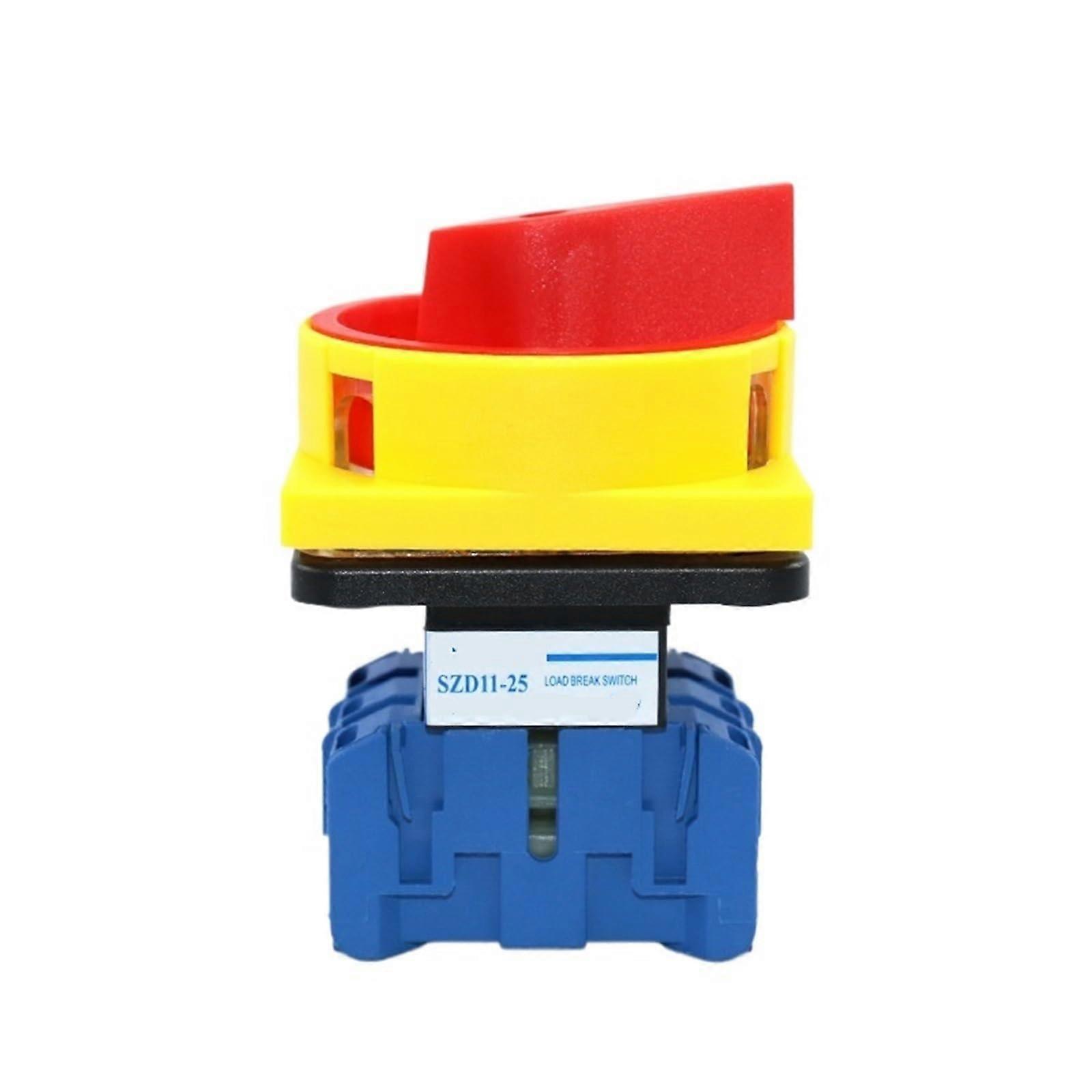 25A 3 Pole Load Break Isolator Switch with Padlock, Rotary Cam Changeover Panel Mount