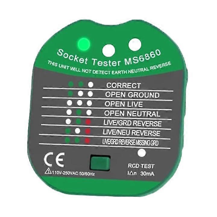 Outlet Tester with Quick Grounding Verification and Clear Light Indicators for Wiring Safety