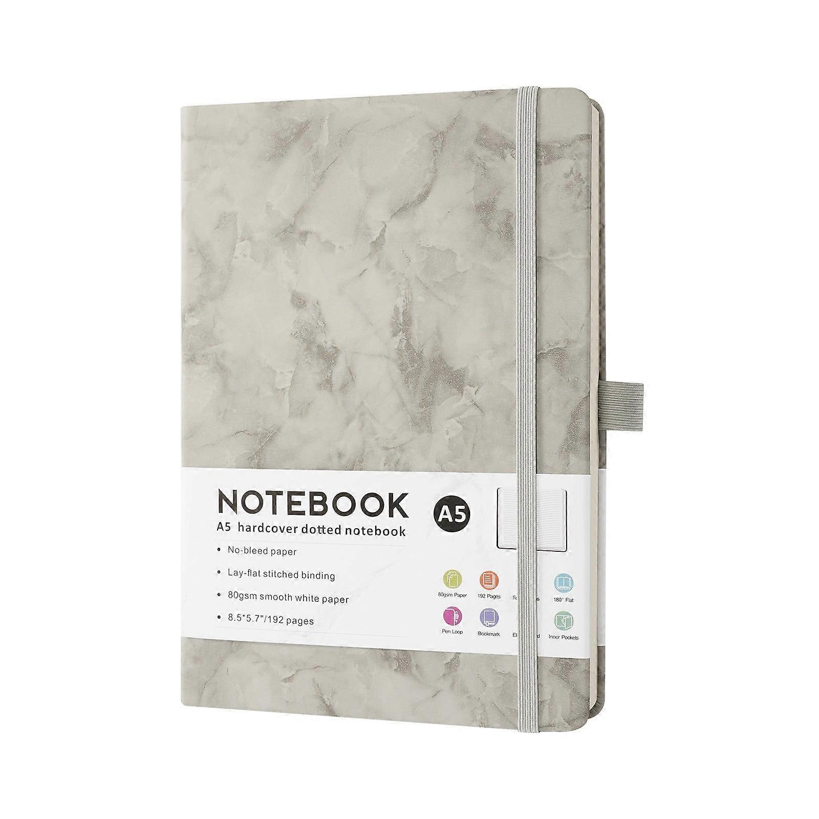 Yuseik Clearance Marble Elastic Notebook Grey Grey, Notebook, (Marble Pattern A5 Notebook*1)