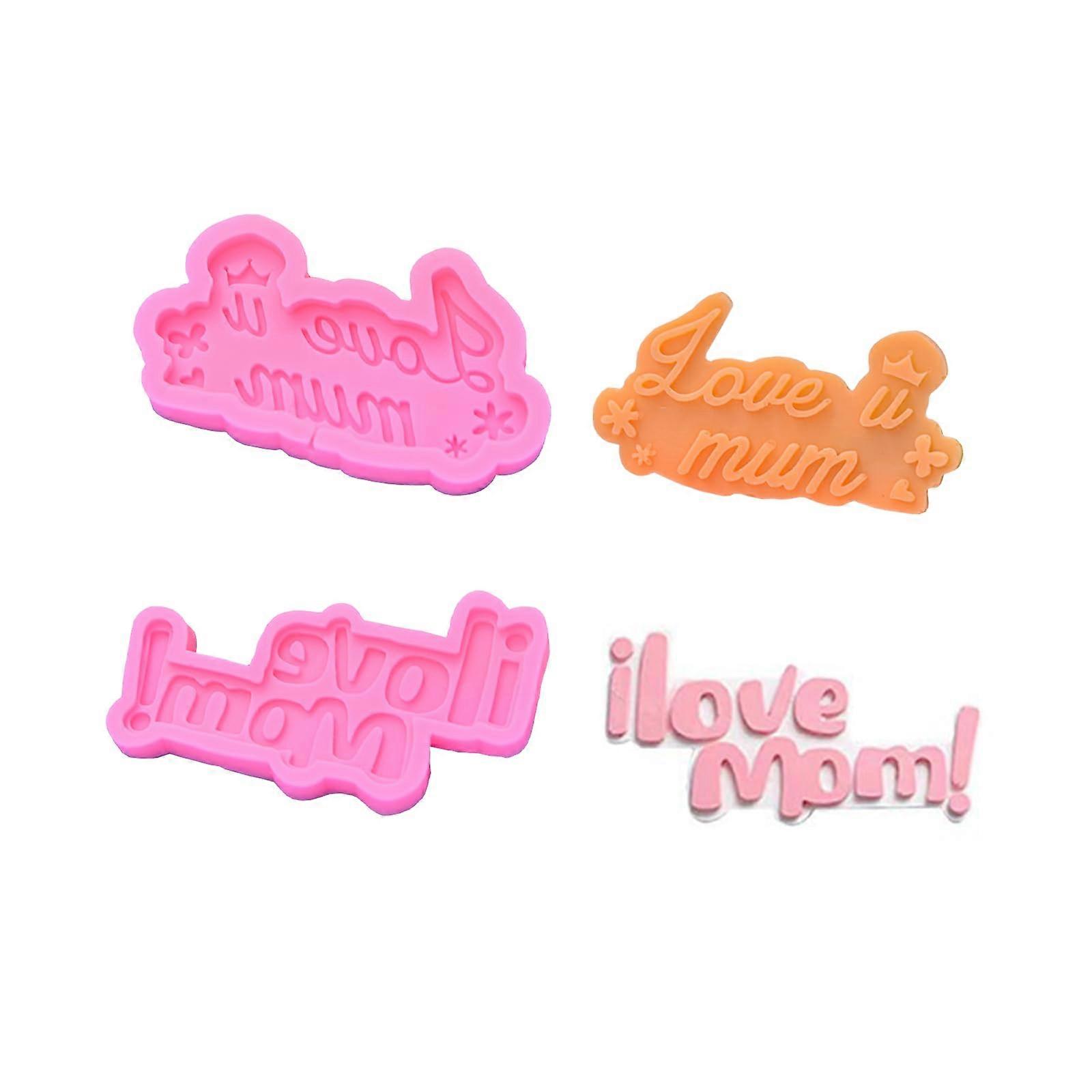 2 Pcs Mother's Day Silicone Fondant Mold Set, Heart Shape Nonstick Baking Molds for Cakes and Chocolates