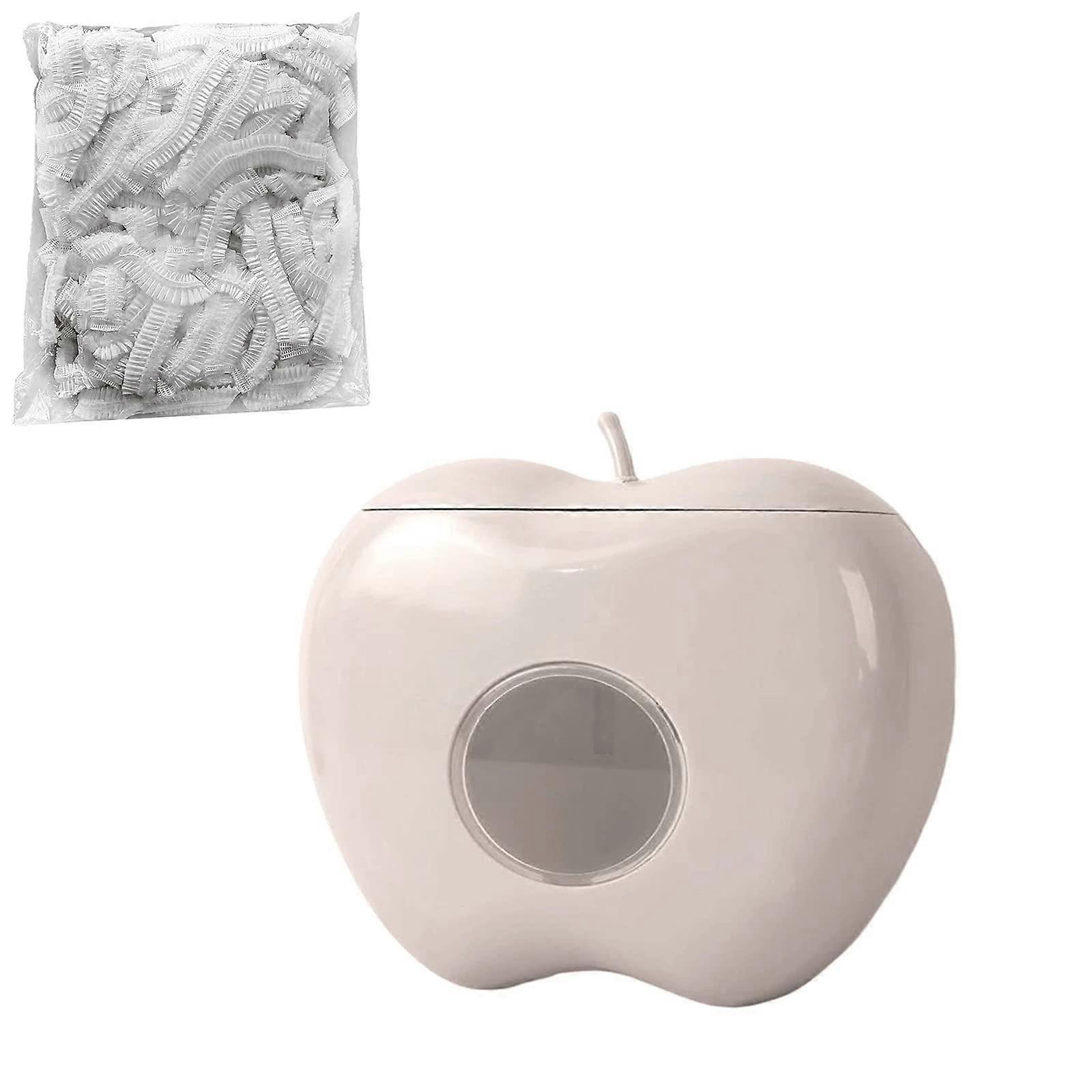 Plastic Wrap Dispenser Apple Shaped Wall Mounted Holder with Cutter and 100 Crisper Wraps