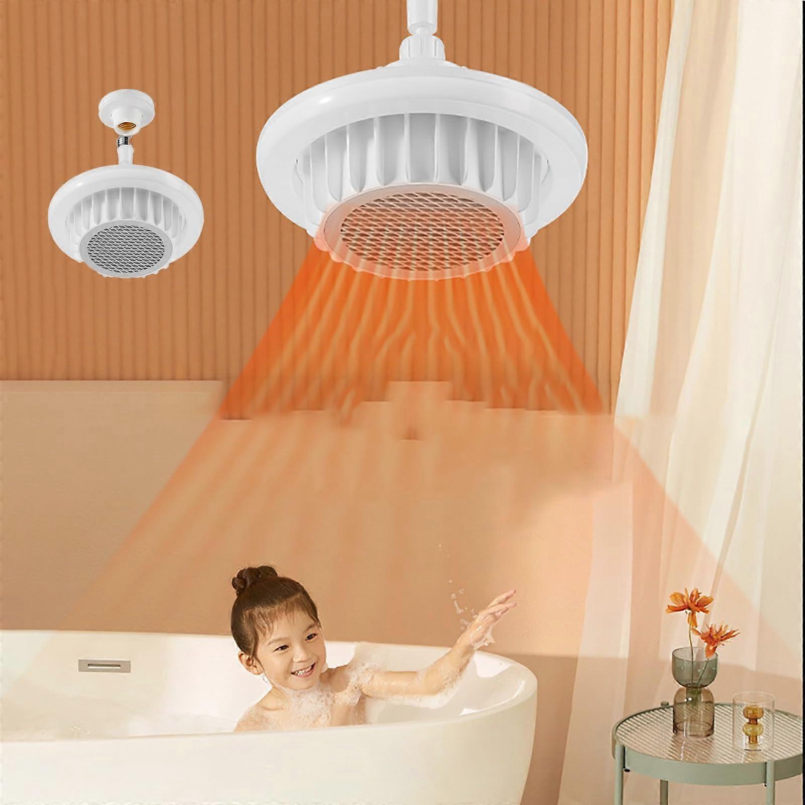Bathroom Ceiling Heater with Light and Fan, 600W E27 Socket, 3 in 1 Remote Control Heating Lamp